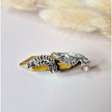 Tijgeroog edelsteen hanger met sierlijke zilveren houder, Moonlight Gemstones, 4,5 cm