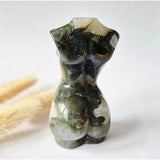 Mosagaat vrouwenbeeldje 8 cm (#41) – handgeslepen edelsteen carving