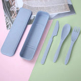 green-goose Bestekset, bio-based 4-set blue-grey utensils in a tin case