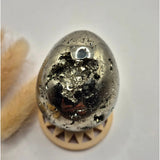 Edelsteen bol Pyriet 40–50 mm met druzy kristallen, zilvergrijs