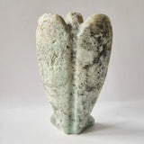 Edelsteen Druzy Mosagaat Engel sculpture, 15 cm, ca. 526 g, groen-witte tinten, Moonlight Gemstones