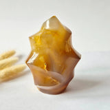 XL Carnelian Flame gemstone, polished orange-yellow carnelian, 501g