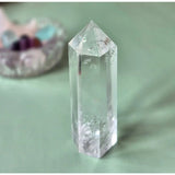 Moonlight Gemstones clear quartz tower obelisk, polished crystal point