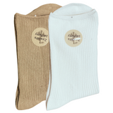 Green-goose Bamboe Damessokken, 2 paar zichtbaar in wit en goud-beige