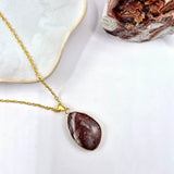 Goudkleurige agaat ketting met 25mm hanger, Moonlight Gemstones