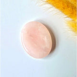 Rose quartz worry stone, pink oval thumb stone for meditation