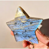 Moonlight Gemstones blue moonstone star gemstone, flashy iridescent sheen, 7–8 cm