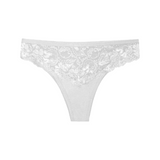Gaubert Brazilian slip underwear, white, delicate floral lace, soft Biokatoen fabric, 5-pack by green-goose