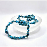 Blue apatite chip bracelet, 19 cm, Moonlight Gemstones