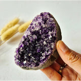 Amethyst cluster on natural matrix with dark purple crystals, Moonlight Gemstones, 312 g