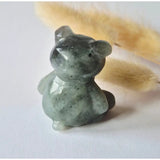 Bear crystal carving Labradorite, Moonlight Gemstones, 4 cm, blue-grey facets