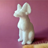 XL Edelsteen Witte Jade Kat Beeld, 15 cm, handgesneden, Moonlight Gemstones