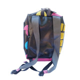 green-goose Rugtas Silnice black backpack with gray straps and colorful side panels