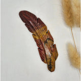 Edelsteen Veer Carving polychrome jasper feather ~10 cm Moonlight Gemstones