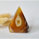 Druzy gray agate standing crystal gemstone pyramid by Moonlight Gemstones, #18 86g