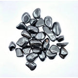 Kristal hematiet getrommelde edelstenen, donker metallic glans, glad gepolijst, 2–5 cm, set van meerdere stenen