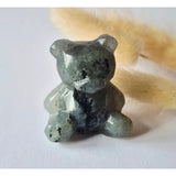 Labradorite bear crystal carving, faceted, 4 cm, Moonlight Gemstones