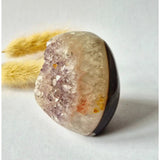 Druzy agaat geode uit Uruguay, 184 g; paarse kristallen druse met donker rand, Moonlight Gemstones