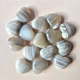 Grijze agaat Palmsteen Hart 3cm – Handsteen worrystone zorgensteen (Grey Agate)