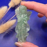 Edelsteen engelenbeeld van groene aventurijn, ca. 6 cm, beschermend en rustgevend.