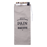 green-goose Katoenen Broodzak XXL, 27x70 cm, wit/zwart canvas met PAIN BAGUETTE print