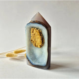 Druzy Agaat Toren uit Uruguay #101 – 488 gram | Natuurlijke Geode Edelsteen