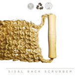 Sisal back scrubber by green-goose with wooden handle
