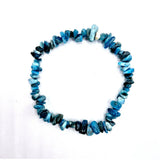 Blue apatite chip bracelet, 19 cm, Moonlight Gemstones
