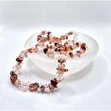Kristal Edelsteen armband roze vuurkwarts, 19 cm, Moonlight Gemstones
