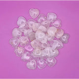 Mini Hart pink quartz heart stones, translucent rose quartz hearts, about 30 pieces