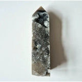 Moonlight Gemstones Edelsteen Druzy Sphaleriet Obelisk-toren met sprankende druzy kristallen