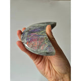 Labradoriet maan XL op standaard met iriserende kleuren, 300–400 g, Moonlight Gemstones