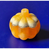Calcite pumpkin crystal carving by Moonlight Gemstones, yellow-orange, 35mm