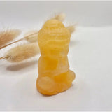 Moonlight Gemstones Edelsteen Gele Calciet Buddha 5cm yellow calcite Buddha statue