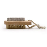 green-goose Natuurlijke Puimsteen en Nagelborstel 2-in-1 met houten handvat en touw