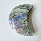 Moonlight Gemstones XL Labradoriet Maan met iriserende kleurschakeringen, inclusief standaard (300–400 g)