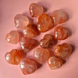 Fire Quartz harten van Moonlight Gemstones; roze-oranje Hematoïde kwarts, meerdere stenen