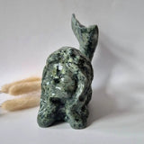 Groene Jade Zeemeermin van Moonlight Gemstones, 13 cm, 600–700 g Edelsteen carving