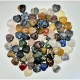 Moonlight Gemstones Mini Heart pocketstone set with mixed crystals, 60+ heart-shaped stones