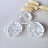 Bergkristal schaaltjes, 5–6 cm, heldere ronde schijven (set van 3)