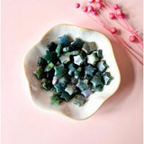 Edelsteen Mosagaat Mini Star beads, 1.5 cm moss agate star shapes in assorted green hues