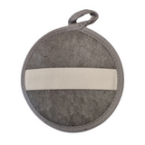 green-goose Natuurlijke Scrub Handschoen, ronde houtskool scrubber met beige band