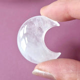 Edelsteen Maan 3 cm Bergkristal handsteen crescent Moonlight Gemstones palmstone