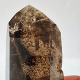 Rookkwarts toren, 326 g, smoky quartz met diepe insluitsels, Moonlight Gemstones