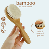 green-goose Baby Bamboe Haarborstel aus Bambus mit natürlichem Ziegenhaar