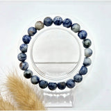 Sodalite bead bracelet with 8mm round blue beads