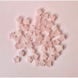 Rozenkwarts mini sterren edelsteen, 1.5 cm; roze kristal, ca. 40 stuks