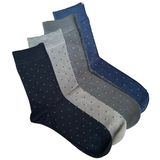 green-goose Bamboe Herensokken, 4 paar met stipjes in navy/grijs/blauw