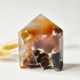 Druzy agaat toren uit Uruguay, 245 g, oranje-bruin natuurlijke geode edelsteen Moonlight Gemstones