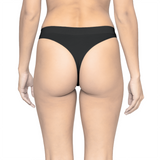 Gaubert naadloze bamboe string slips, zwart, 2-stuks, achteraanzicht van model
